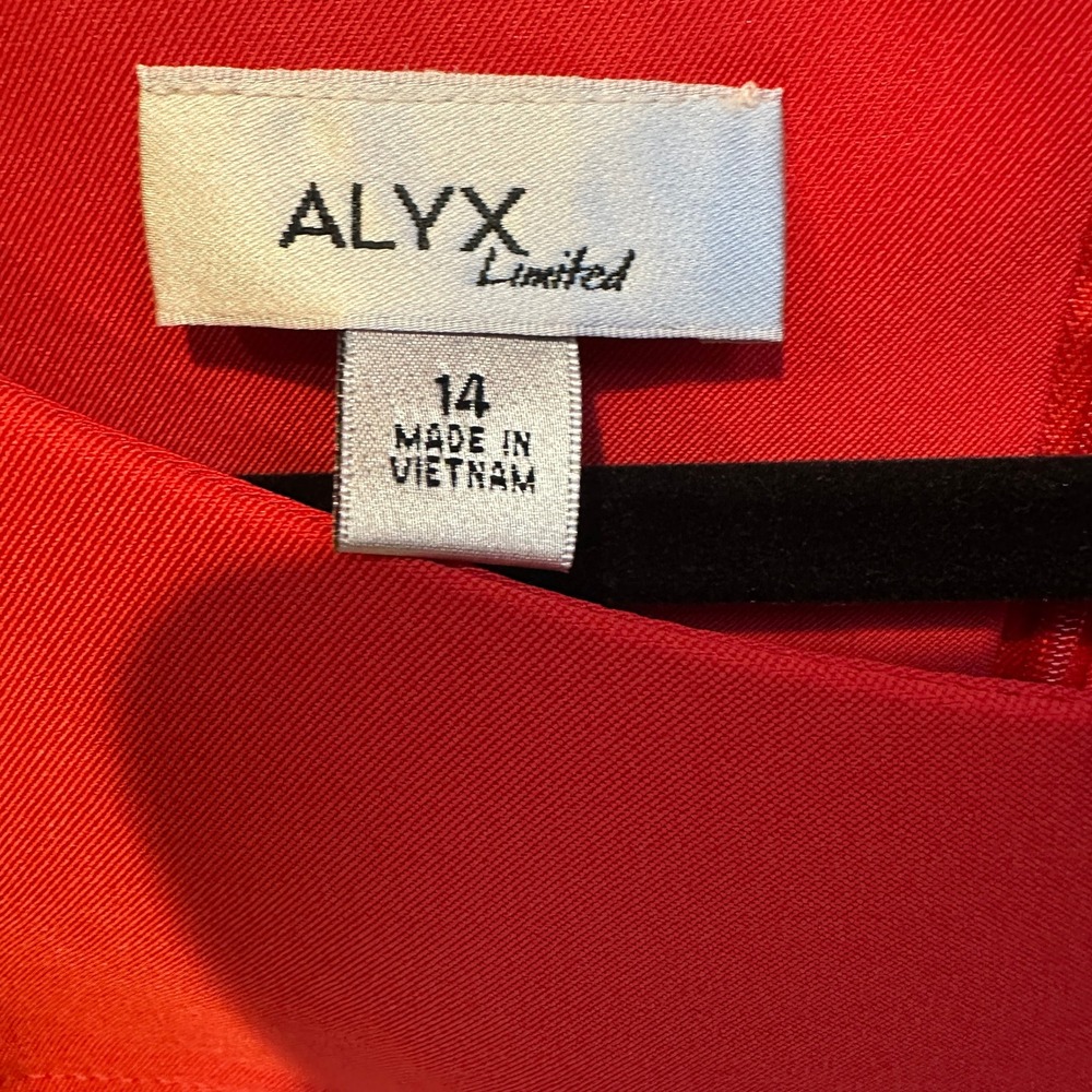 Alyx Limited Tangerine Red Sleeveless Sheath Dress Size 14 0306J08 - Picture 2 of 9